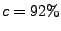 $c=92\%$