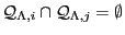 ${\cal
Q}_{\Lambda,i} \cap {\cal Q}_{\Lambda,j} = \emptyset$