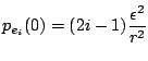 $\displaystyle p_{e_i}(0)
 =
 (2i-1)\frac{\epsilon^2}{r^2}$