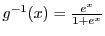 $g^{-1}(x) = \frac{e^x}{1 + e^x}$