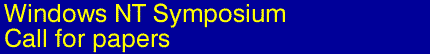 Windows NT Symposium - Call for papers