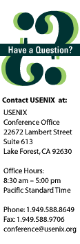 Questions? Contact the USENIX Conference Office