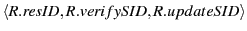 $ \langle R.resID, R.verifySID, R.updateSID \rangle$