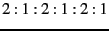 $ 2:1:2:1:2:1$