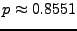 $p \approx 0.8551$