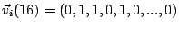 $\vec v_i (16)=(0,1,1,0,1,0,...,0)$