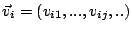 $\vec v_i= (v_{i1},
...,v_{ij},..)$