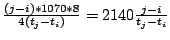 $ \frac{(j-i)*1070*8}{4(t_j-t_i)} = 2140\frac{j-i}{t_j-t_i}$