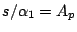 $ s/\alpha_1=A_p$