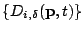 $ \{D_{i,\delta}(\mathbf{p},t)\}$