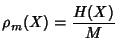 $\displaystyle \rho_m (X) = \frac{H(X)}{M} $