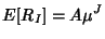 $\displaystyle E[R_I]=A\mu^J$