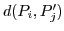 $d(P_i,P'_j)$