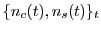 $ \{n_c(t), n_s(t)\}_t$