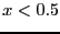 $x < 0.5$