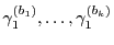 $\gamma_1^{(b_1)}, \ldots, \gamma_1^{(b_k)}$