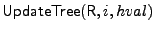 $ \updatetree(\rootparam,i,hval)$