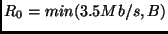 $R_0 = min(3.5Mb/s,B)$