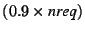 $(0.9 \times \mbox{\em nreq})$