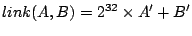 $\displaystyle link(A,B) =2^{32} \times A' +B'$