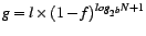 $ g=l \times
(1-f)^{log_{2^b}N+1}$