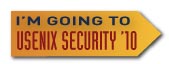 I'm going to USENIX Security '10 button