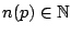 $n(p) \in \mathbb{N}$