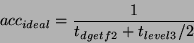 \begin{displaymath}
acc_{ideal} = \frac{1}{t_{dgetf2} + t_{level3}/2}
\end{displaymath}