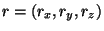 $r = (r_x,r_y,r_z) $