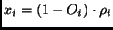 $x_i=(1-O_i)\cdot \rho_i$