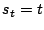 $s_t = t$