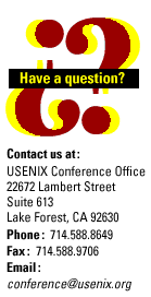 Questions? Contact the USENIX Conference Office