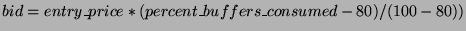 $bid = entry\_price *
(percent\_buffers\_consumed - 80)/(100 - 80))$